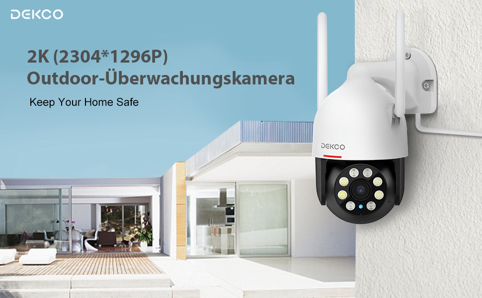 DEKCO DC5L 2K PTZ-Überwachungskamera für aussen im Dome-Gehäuse mit Flutlicht – Detail 2