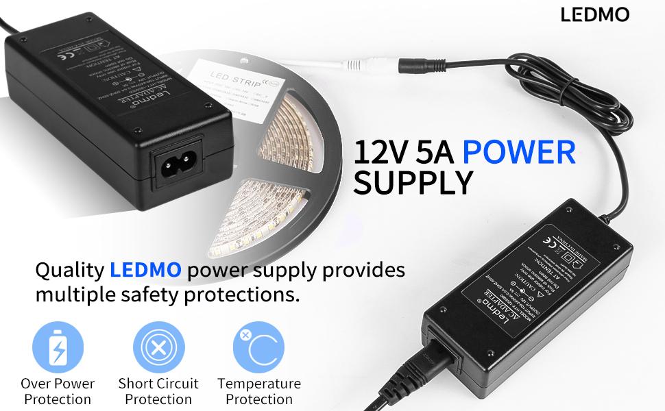 ledmo Netzteil 12 Volt 5 Ampere mit 60 Watt, drei Stück im Set mit Anschlusskabel – Detail 4