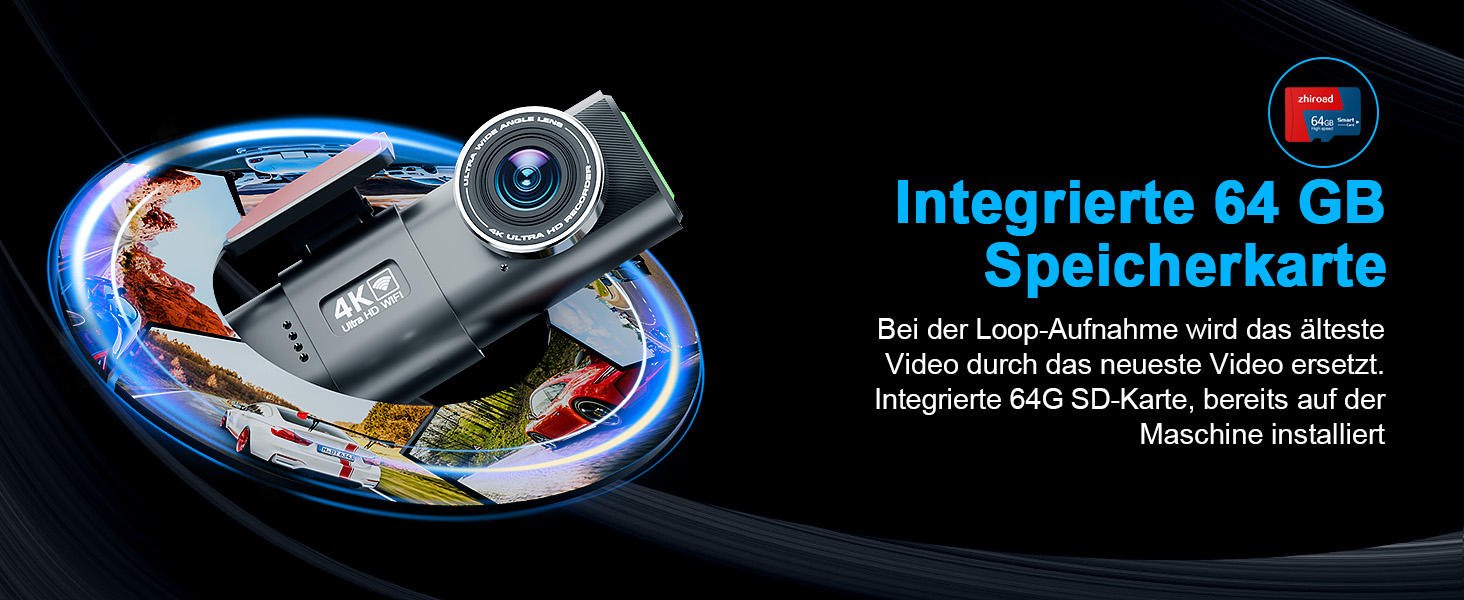 zhiroad Q20S 4K-Dashcam mit 1,47-Zoll-Display und abnehmbarer Halterung – Detail 5