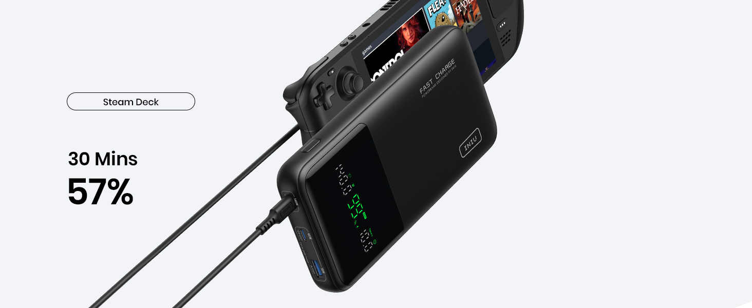 INIU BI-B64 Powerbank mit Digitalanzeige und drei Anschlüssen – Detail 5