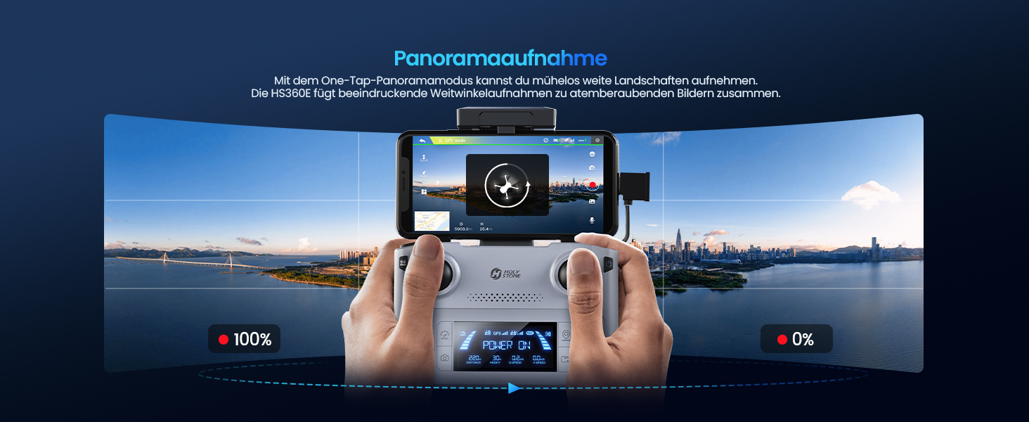 Holy Stone HS360E Drohne im Flug mit ausgeklappten Auslegern – Detail 5