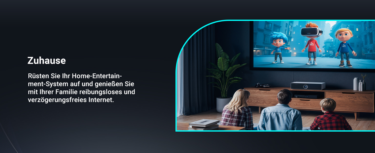 GiGaPlus S25-0802T Netzwerk-Switch im schwarzen Metallgehäuse mit acht 2.5G-Ports und zwei 10G-RJ45-Uplinks. – Detail 5
