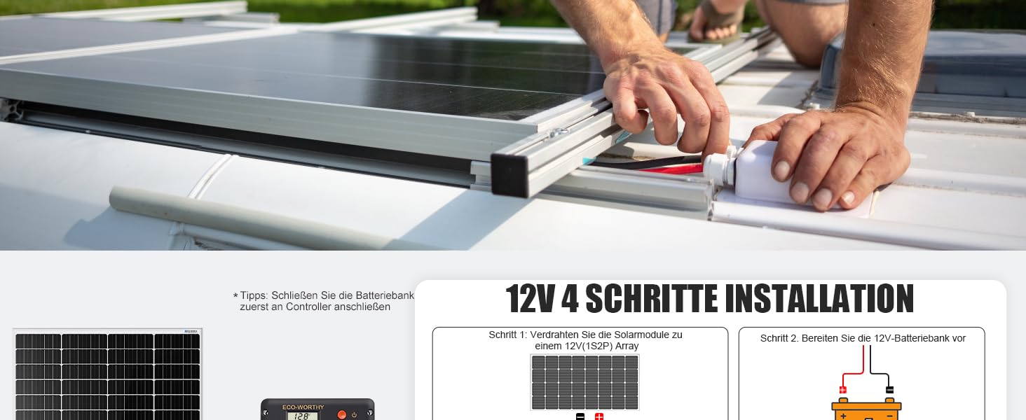 ECO-WORTHY 170-W-Solarpanel mit 30-A-Laderegler – Detail 5