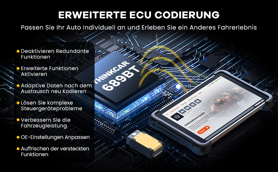THINKCAR ThinkScan 689BT OBD2-Diagnosegerät mit 8-Zoll-Tablet und Bluetooth-Dongle für den OBD-Anschluss – Detail 5
