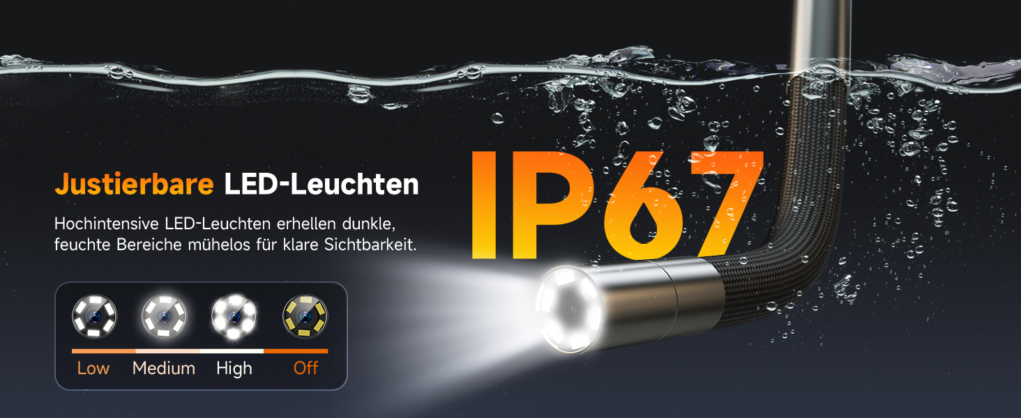 FOXWELL Y400 Endoskopkamera mit 4,3-Zoll-Display und 6,2-mm-Sonde mit beweglichem Kamerakopf – Detail 5