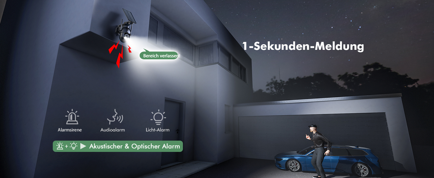 Zwei graue YESYAMO C8TB Solar-Überwachungskameras mit schwenkbarem Kopf und Solarpanel – Detail 5