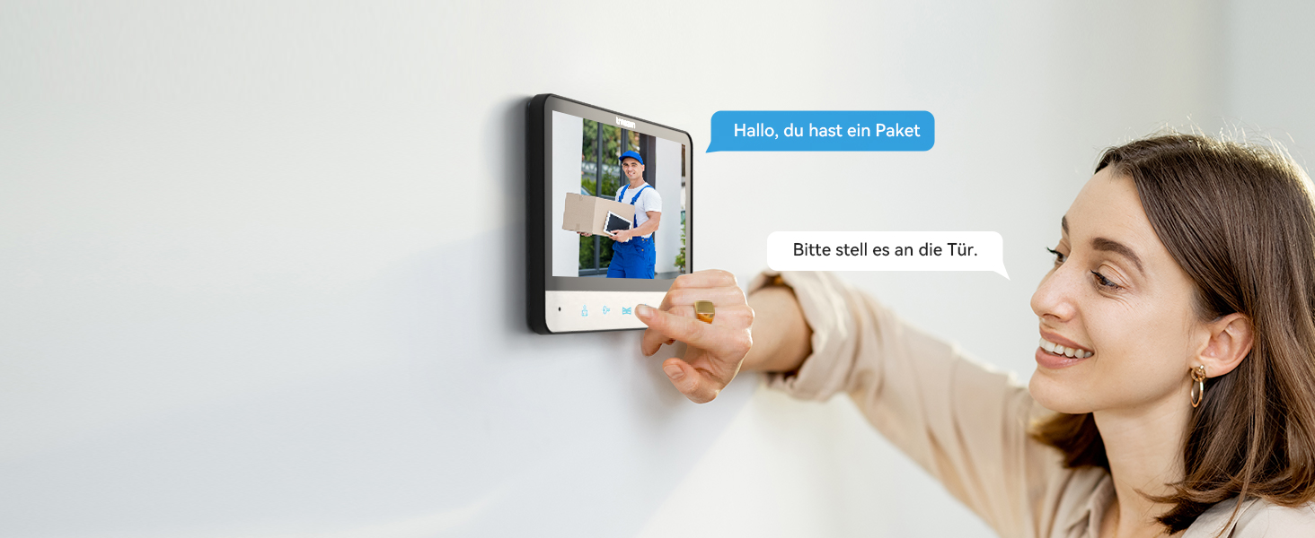 TMEZON Video-Türsprechanlage 4-Draht mit zwei 7-Zoll-Monitoren – Detail 3