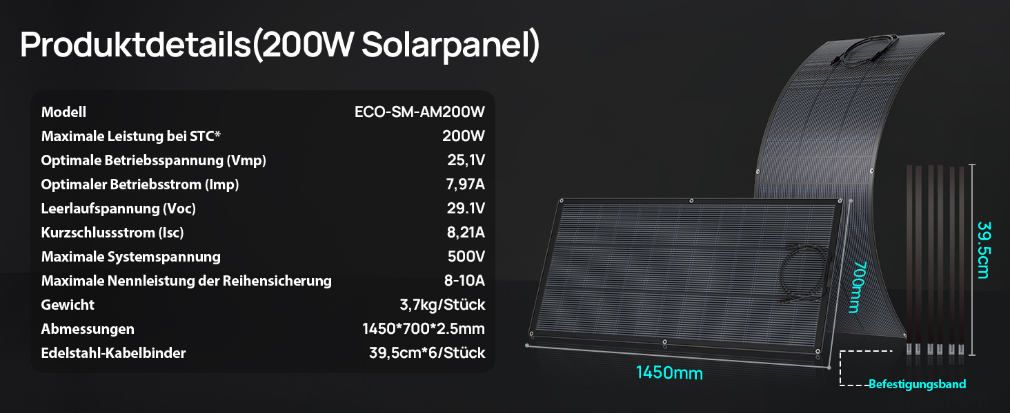 ECO-WORTHY 400-W-Solarpanel flexibel – Detail 6
