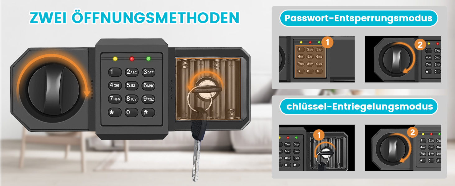 Tiskgg Standtresor mit 70 Litern Rauminhalt, elektronischem Zahlenschloss und Regal – Detail 6