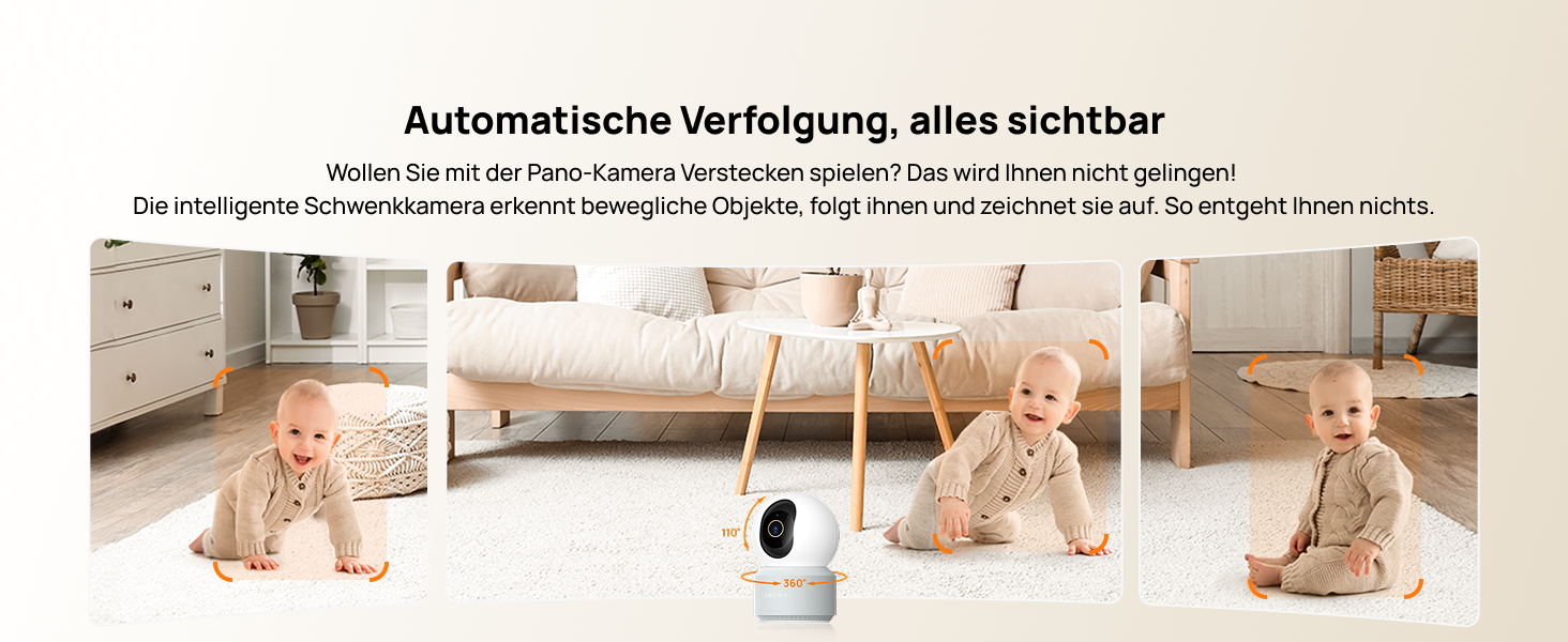 Anona Pano 4K Innenkamera in Weiss mit schwenkbarem Kamerakopf – Detail 6