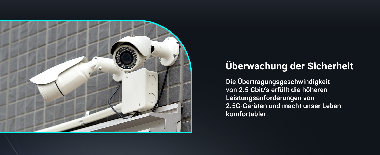 GiGaPlus S25-0802T Netzwerk-Switch im schwarzen Metallgehäuse mit acht 2.5G-Ports und zwei 10G-RJ45-Uplinks. – Detail 6