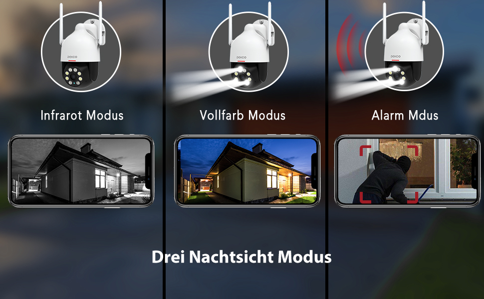 DEKCO DC5L 2K PTZ-Überwachungskamera für aussen im Dome-Gehäuse mit Flutlicht – Detail 4