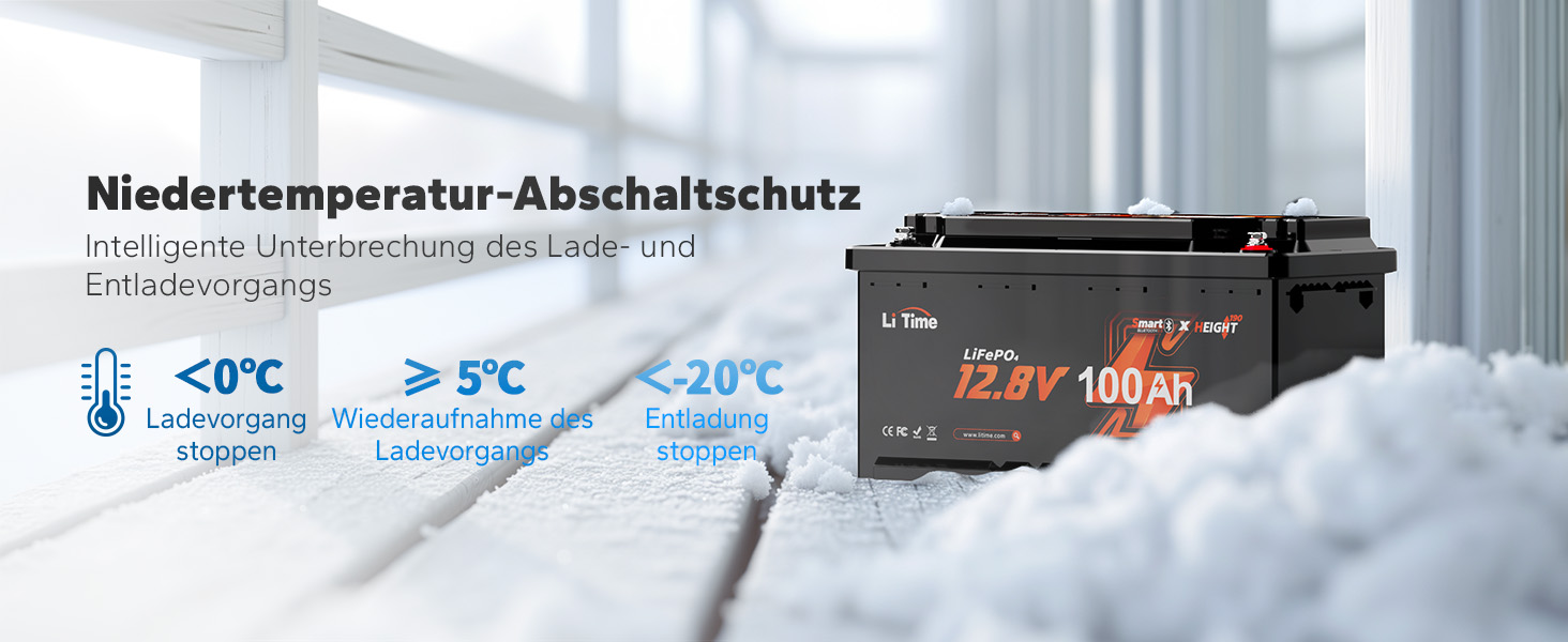 LiTime 12V 100Ah LiFePO4-Akku H190 mit Bluetooth – Detail 7