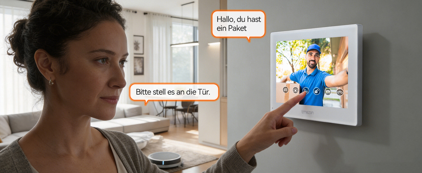 TMEZON WLAN Video-Türsprechanlage 1080p mit 7-Zoll-Monitor – Detail 5