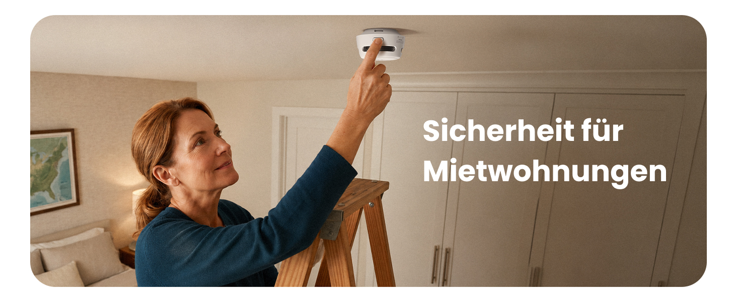 AEGISLINK S500 Rauchmelder aus dem Zehnerset mit Halterung – Detail 7