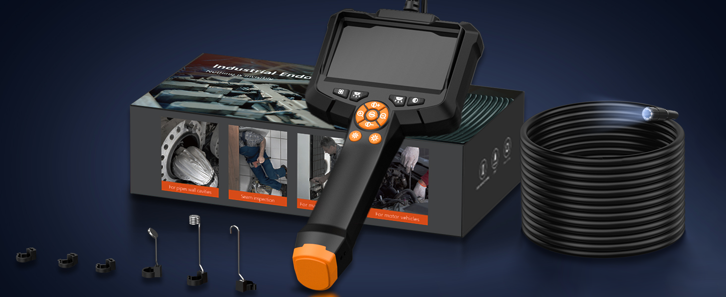 AOPICK Endoskopkamera mit 4,3-Zoll-Display, 8-mm-Kamerakopf und halbstarrem Kabel – Detail 7
