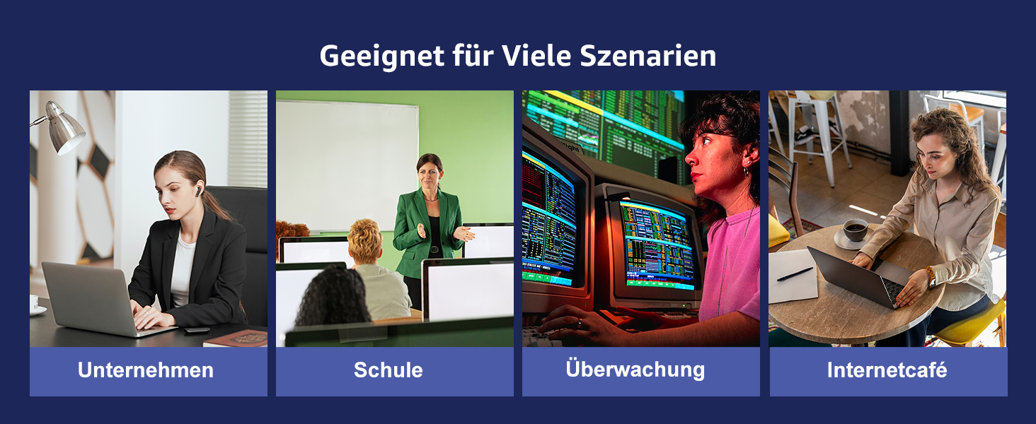 Schwarzer VIMIN 10-Gigabit-PoE-Switch mit acht RJ45-Ports im Metallgehäuse, Frontansicht. – Detail 7