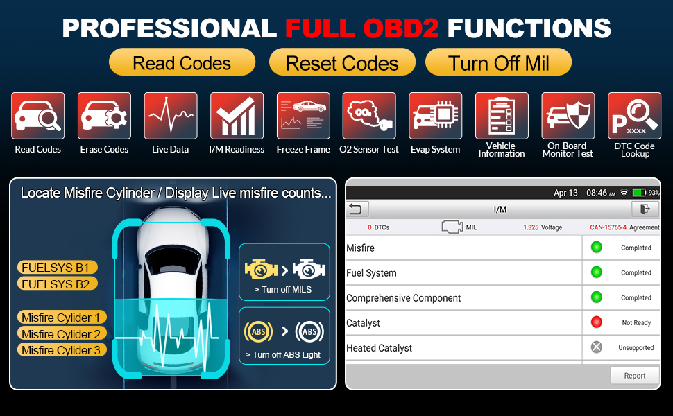 LAUNCH CRP129E V2.0 OBD2-Diagnosegerät mit 5-Zoll-Touchscreen und Diagnosekabel. – Detail 5