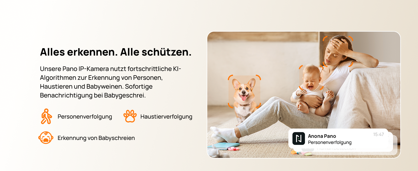 Anona Pano 4K Innenkamera in Weiss mit schwenkbarem Kamerakopf – Detail 7