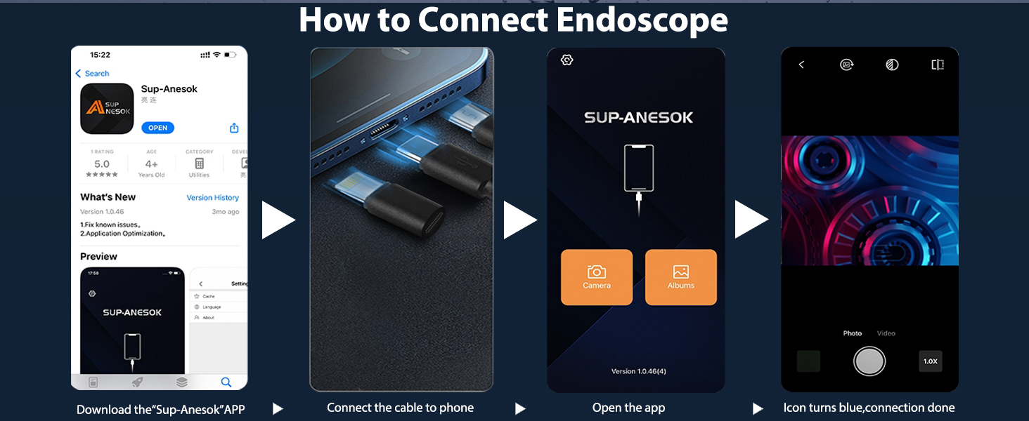 Endoskopkamera W400-B mit Doppellinse und LED-Beleuchtung am 5 m langen halbstarren Kabel – Detail 7