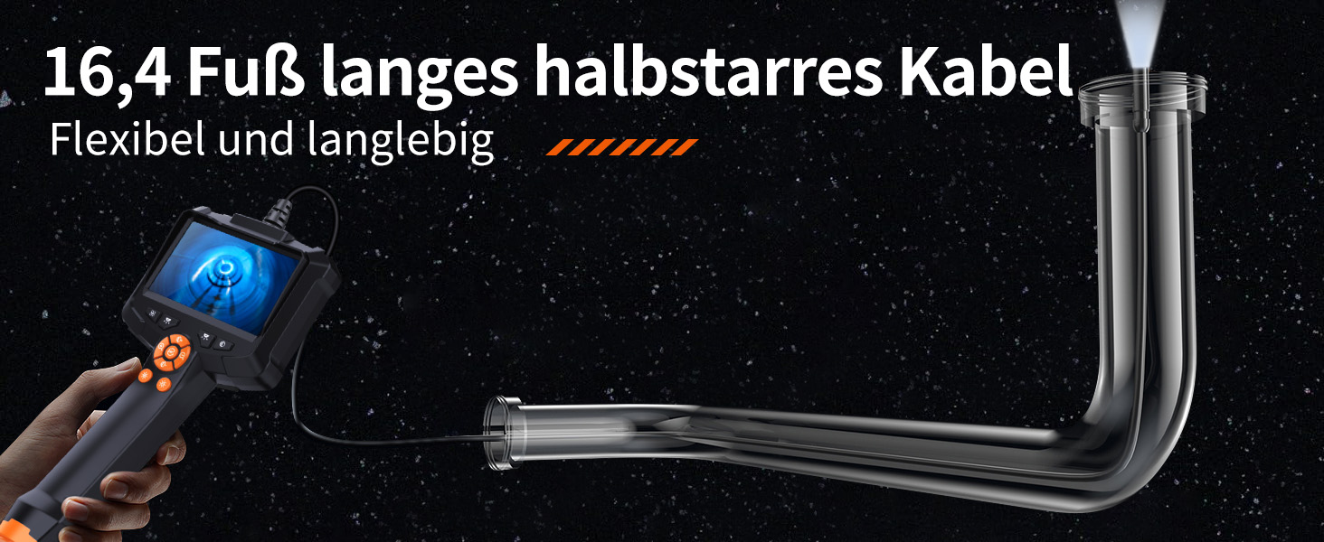 Qimic G30M Endoskopkamera mit 4,3-Zoll-Display, 8-mm-Kamerakopf und aufgerolltem 5-Meter-Kabel – Detail 7