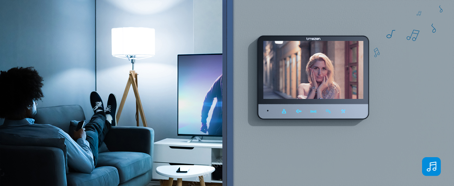 TMEZON Video-Türsprechanlage 4-Draht mit zwei 7-Zoll-Monitoren – Detail 6