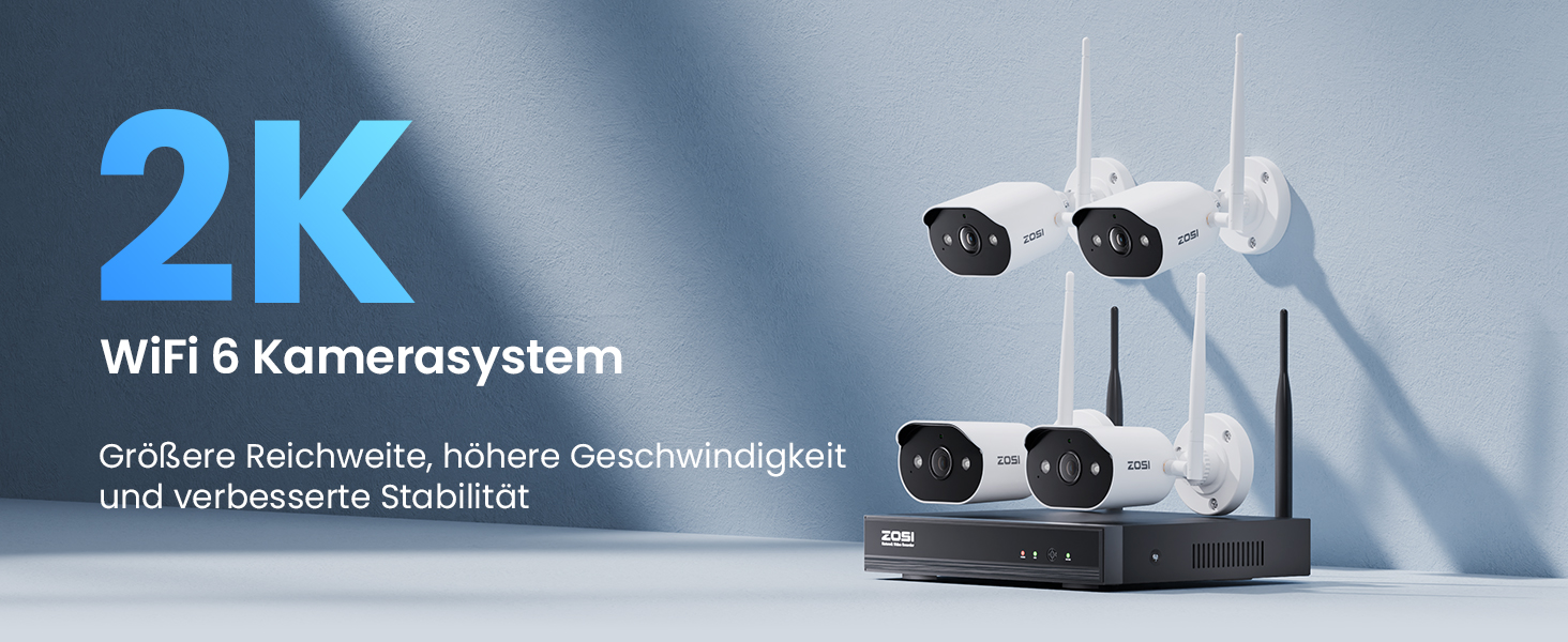 ZOSI 2K WLAN-Überwachungsset mit vier Kameras, Farbnachtsicht und 8-Kanal-Rekorder mit 1 TB – Detail 2