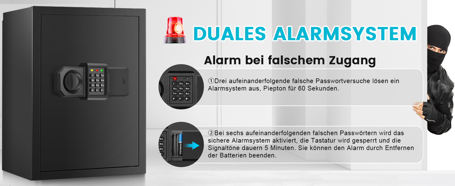 Tiskgg Standtresor mit 70 Litern Rauminhalt, elektronischem Zahlenschloss und Regal – Detail 8