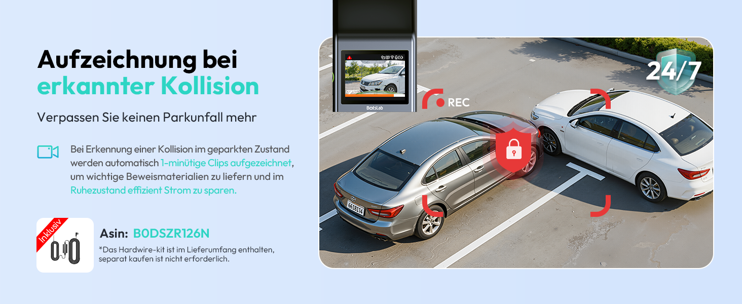 BOTSLAB Dashcam 4K mit STARVIS 2 und Hardwire-Kit – Detail 8