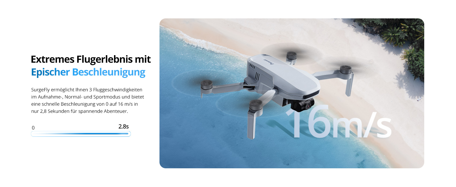 Potensic ATOM 4K Drohne mit 3-Achsen-Gimbal, zusammengefaltet und im Flug – Detail 8