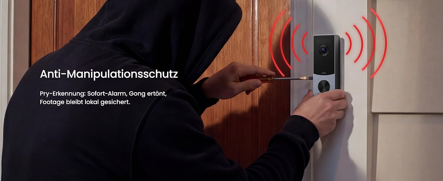 aosu Video-Türklingel in Weiss mit Kamera und Basisstation aosuBase Mini – Detail 8