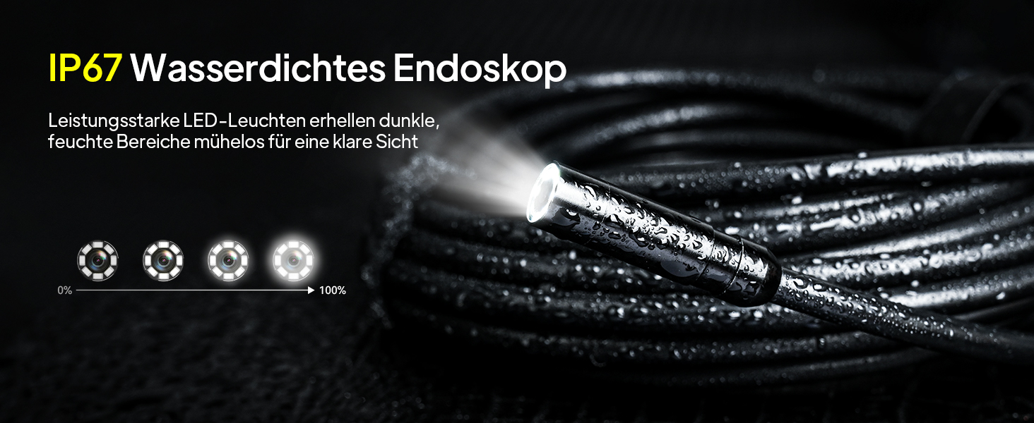 Qimic G30M Endoskopkamera mit 4,3-Zoll-Display, 8-mm-Kamerakopf und aufgerolltem 5-Meter-Kabel – Detail 8