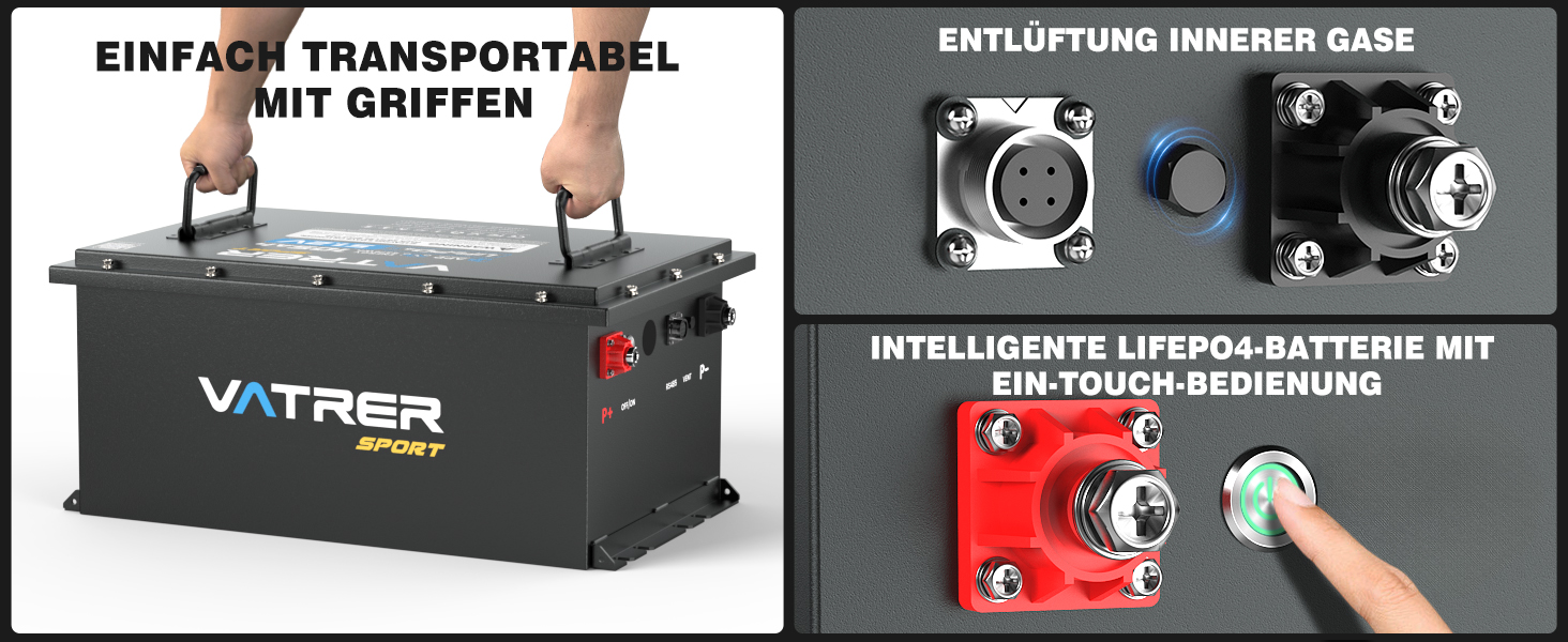 VATRER POWER 48V 105Ah LiFePO4-Akku im Metallgehäuse – Detail 9