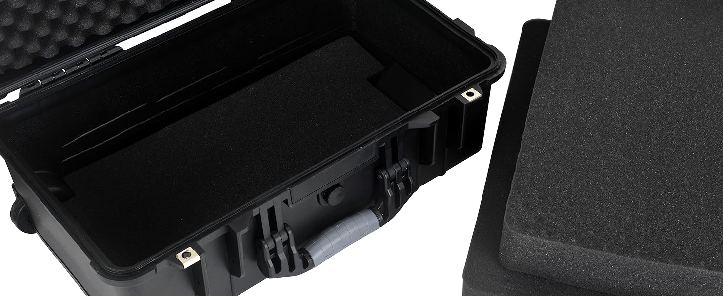 MEIJIA wasserdichter Hartschalenkoffer IP67 mit Rollen, Teleskopgriff und Würfelschaum – Detail 4