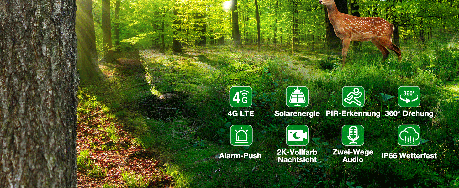 Lemnoi Solar-Wildkamera in Tarnfarbe mit eingebautem Solarpanel – Detail 3