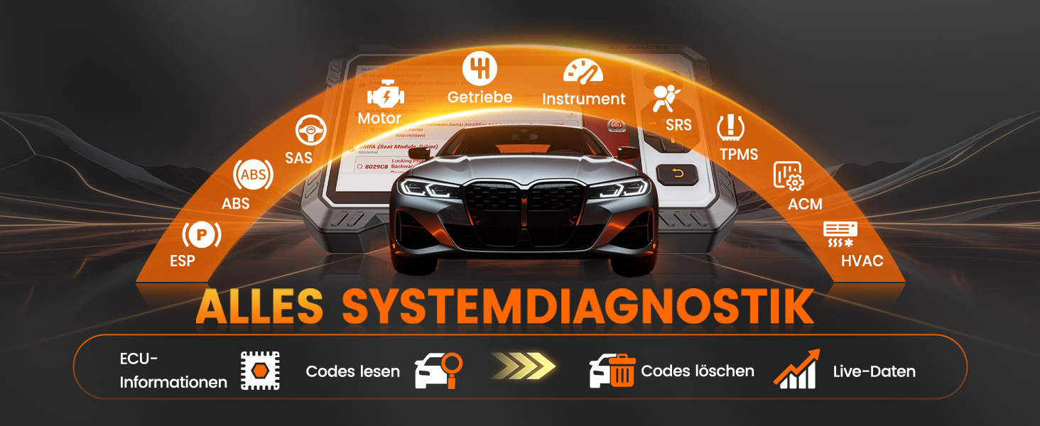 ANCEL FX6100 OBD2-Diagnosegerät mit 6,2-Zoll-Touchscreen und Diagnosekabel. – Detail 9