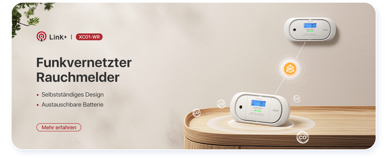 X-Sense SD19-W Funkrauchmelder aus dem 6er-Set, weisses Gehäuse mit Stummschalttaste – Detail 9