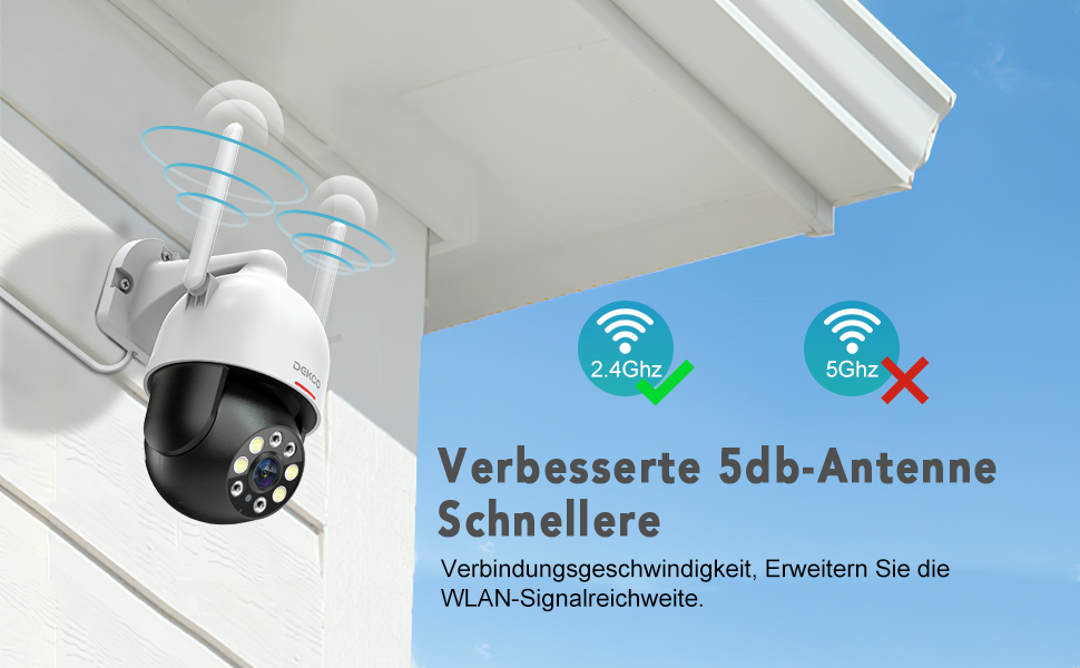 DEKCO DC5L 2K PTZ-Überwachungskamera für aussen im Dome-Gehäuse mit Flutlicht – Detail 5