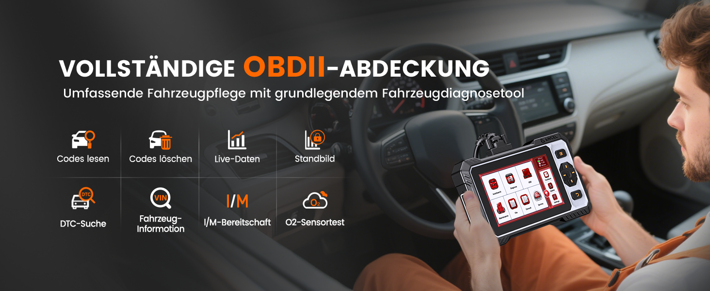 ANCEL FX6100 OBD2-Diagnosegerät mit 6,2-Zoll-Touchscreen und Diagnosekabel. – Detail 10