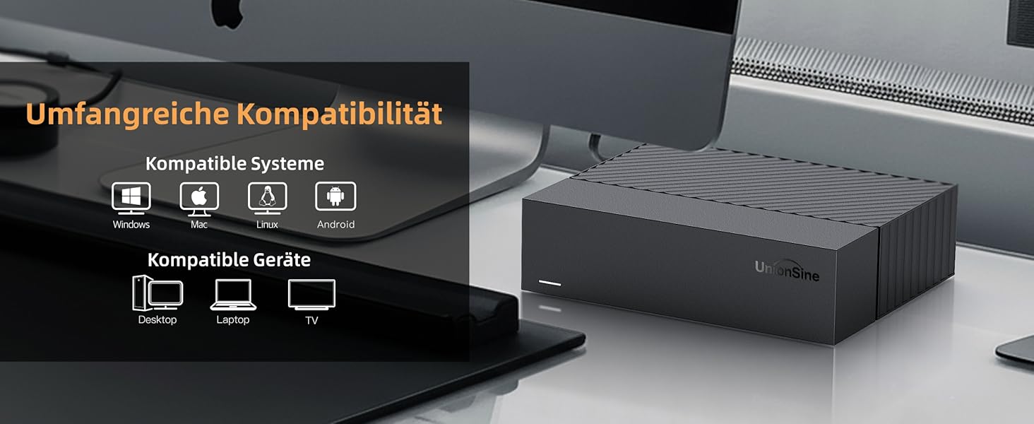 UnionSine externe 3,5-Zoll-Festplatte mit 14 TB in senkrechter Bauform – Detail 4
