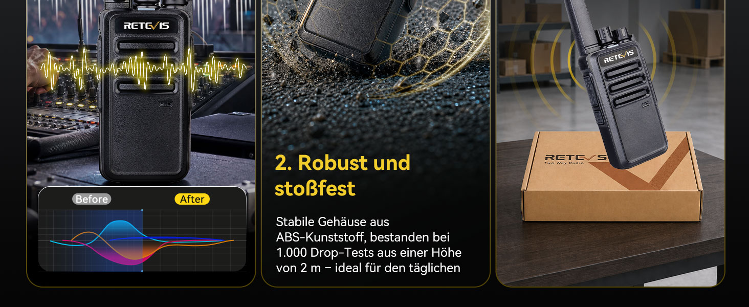 Retevis RT668 Funkgeräte-Set mit sechs Geräten und Sechsfach-Ladestation – Detail 4