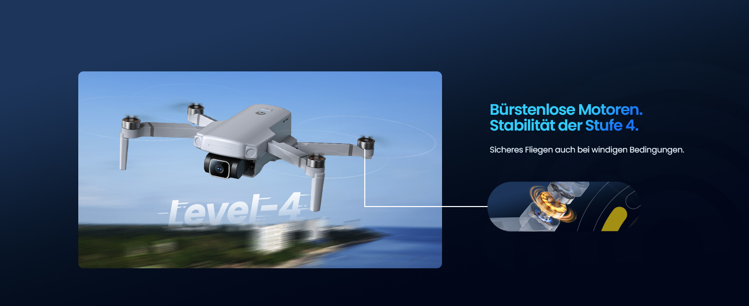 Holy Stone HS360E Drohne im Flug mit ausgeklappten Auslegern – Detail 10