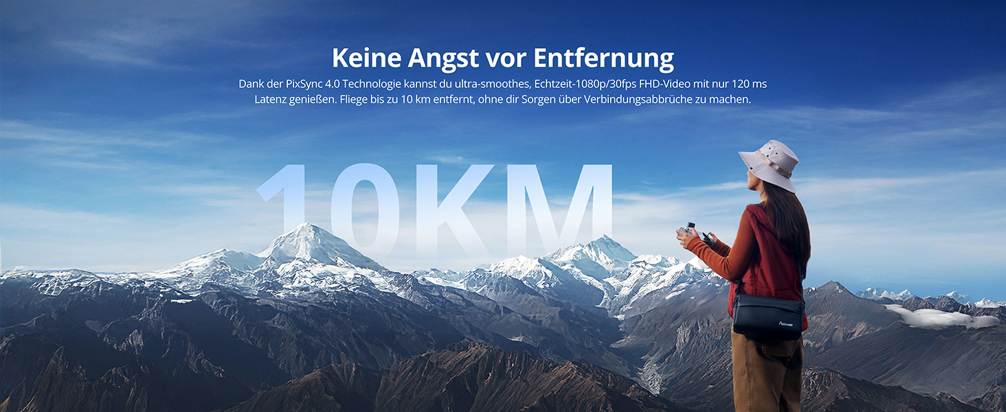Potensic ATOM 2 Kameradrohne in Hellgrau mit 3-Achsen-Gimbal-Kamera an der Front. – Detail 10