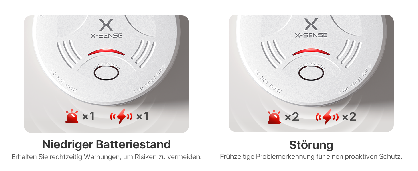 X-Sense SD11 Rauchwarnmelder mit weissem ABS-Gehäuse aus dem Set mit fünf Meldern – Detail 10
