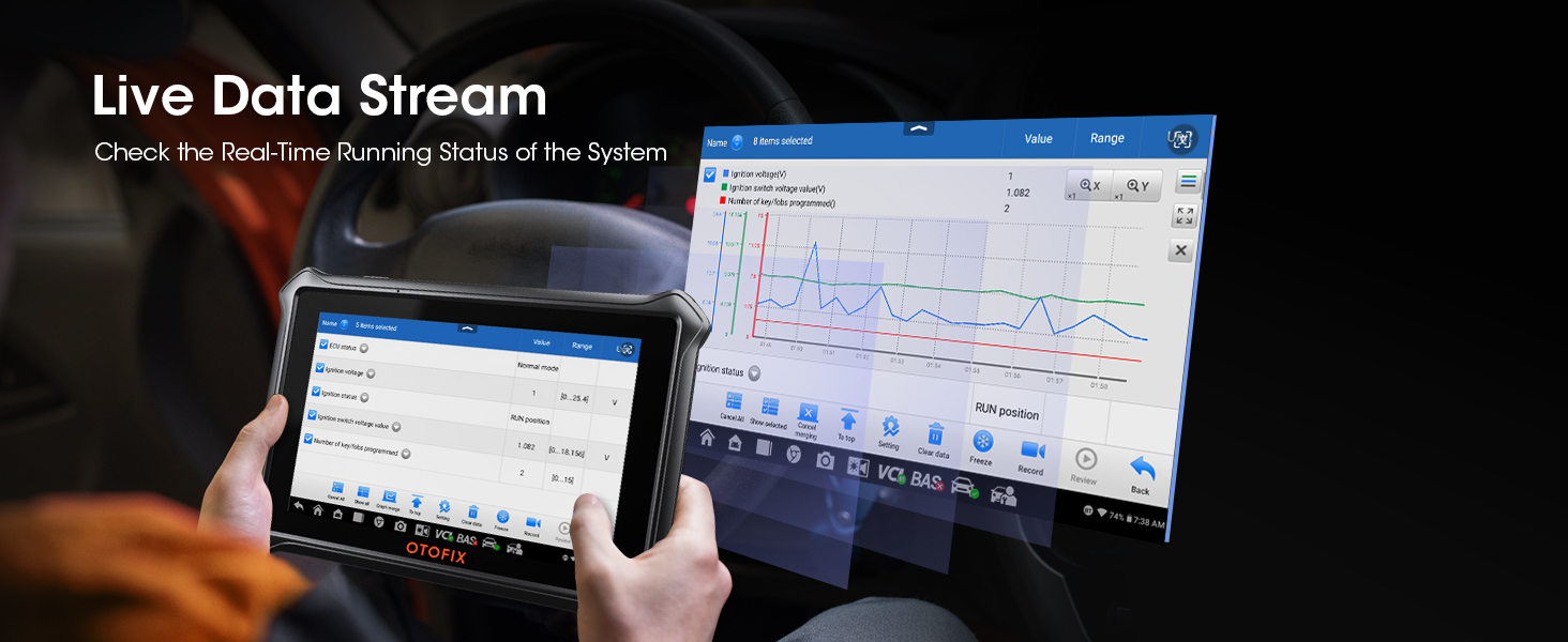 OTOFIX D1 Lite Diagnosetablet mit 7-Zoll-Touchscreen und OBD2-Stecker – Detail 9