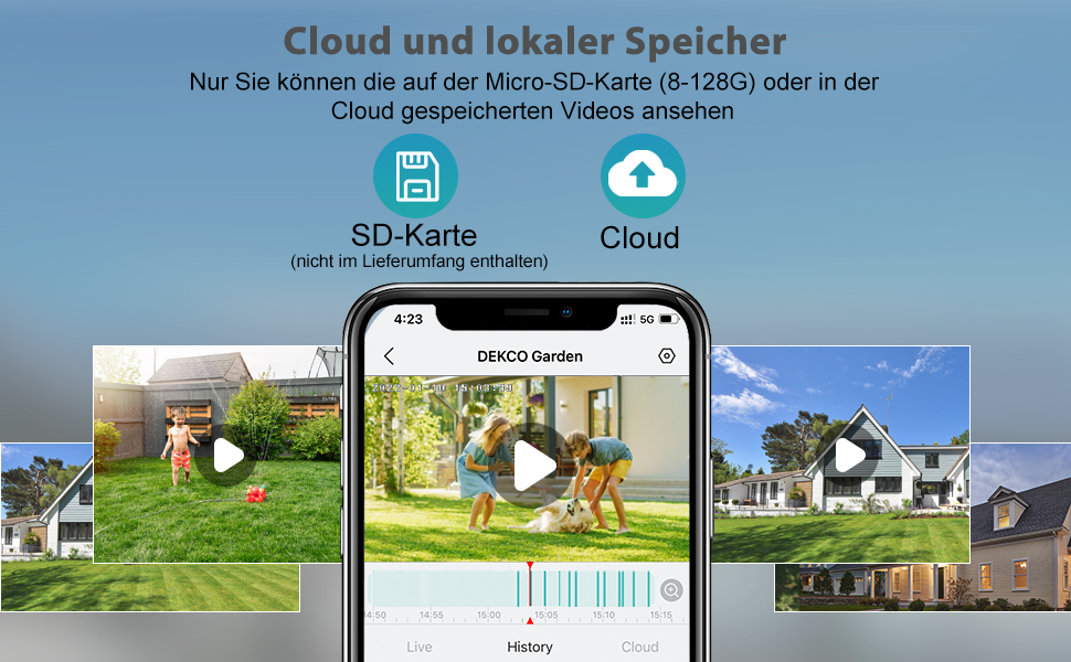 DEKCO DC5L 2K PTZ-Überwachungskamera für aussen im Dome-Gehäuse mit Flutlicht – Detail 6