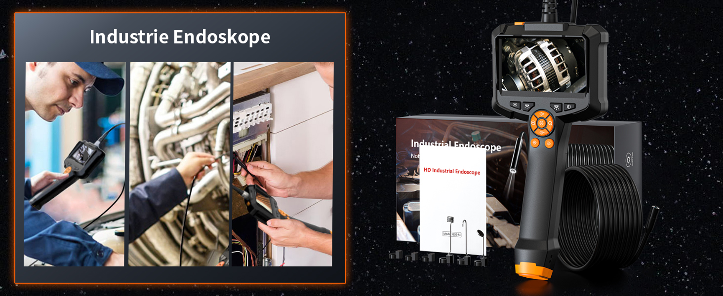 Qimic G30M Endoskopkamera mit 4,3-Zoll-Display, 8-mm-Kamerakopf und aufgerolltem 5-Meter-Kabel – Detail 10