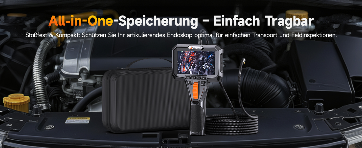 FOXWELL Y400 Endoskopkamera mit 4,3-Zoll-Display und 6,2-mm-Sonde mit beweglichem Kamerakopf – Detail 11