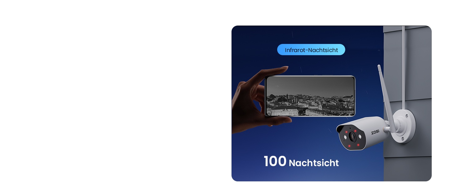 ZOSI 2K WLAN-Überwachungsset mit vier Kameras, Farbnachtsicht und 8-Kanal-Rekorder mit 1 TB – Detail 6
