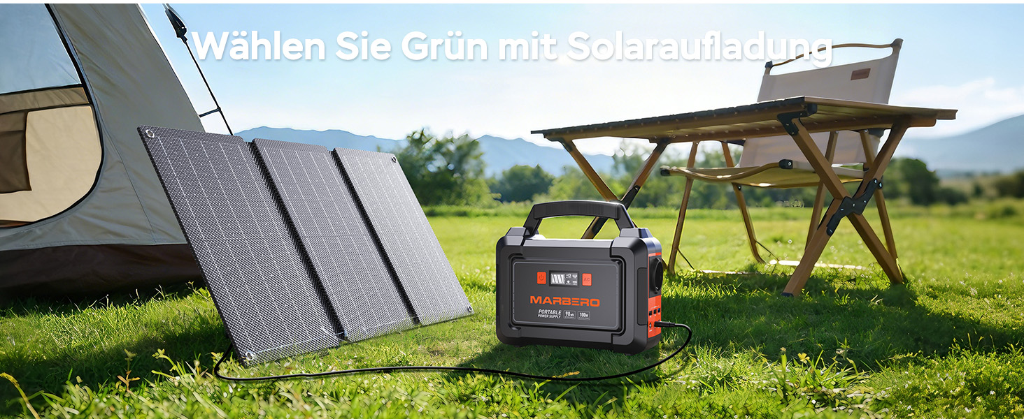 MARBERO Powerstation mit 98 Wh und faltbarem 30-Watt-Solarmodul im Set – Detail 7